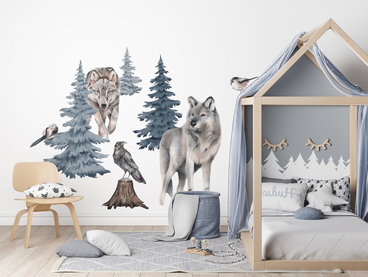 naklejki ścienne do pokoju dziecka Naklejki KRASOVY WOLF