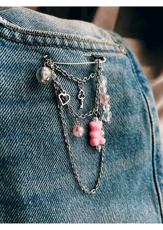 broszki Unikatowa broszka na agrafce PINK AgrafkaStudio