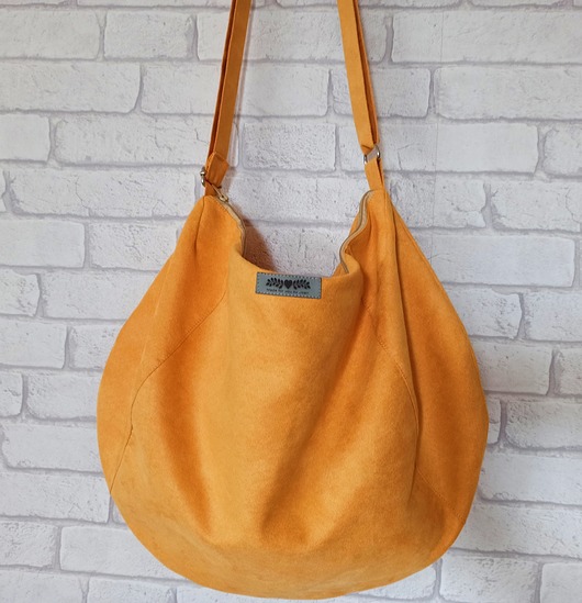 Duża torba worek boho żółta XXL na ramię Made by Joan