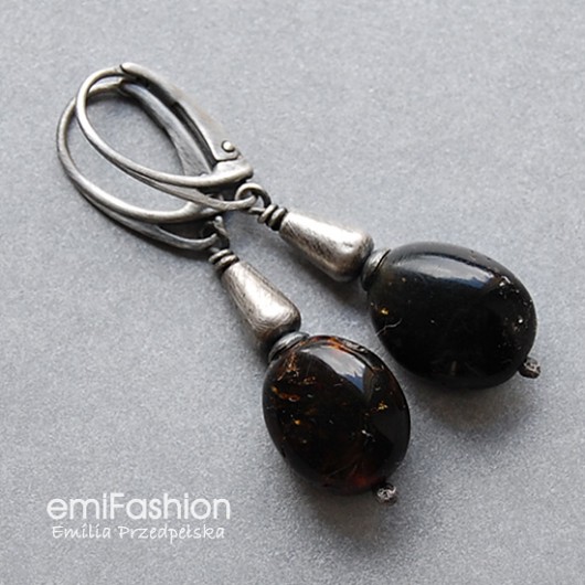 Bursztyn w oksydowanym srebrze MAREMI Jewelry