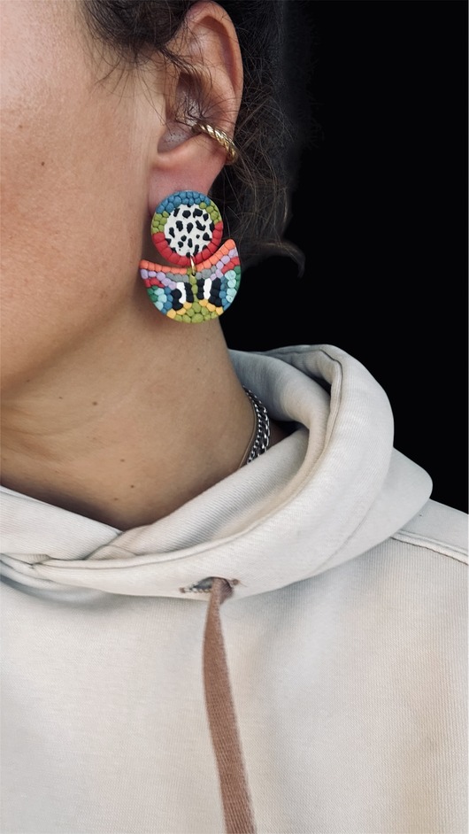 kolczyki z masy plastycznej Kolczyki Sioux