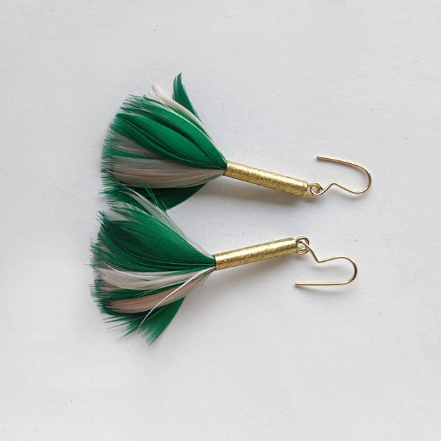 kolczyki z piórami PIÓRKO kolczyki