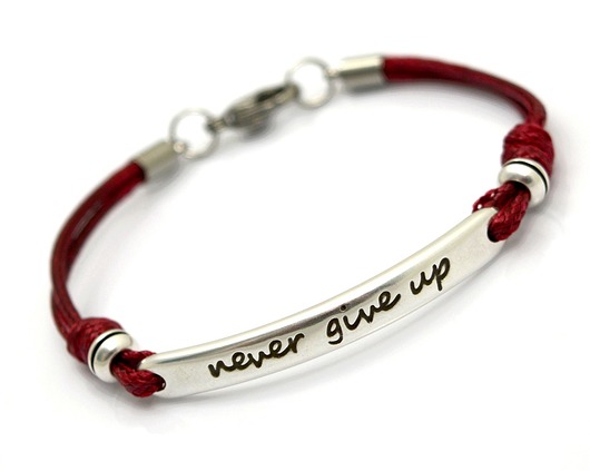 bransoletka DAMSKA PREEMI"NEVER GIVE UP"BORDOWA  Beezoo