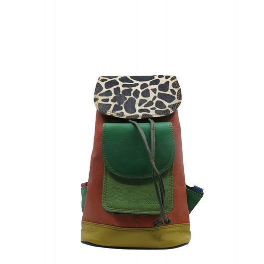 plecaki Plecak damski pojemny skórzany skóra naturalna ze skrawków eko OLIVKA