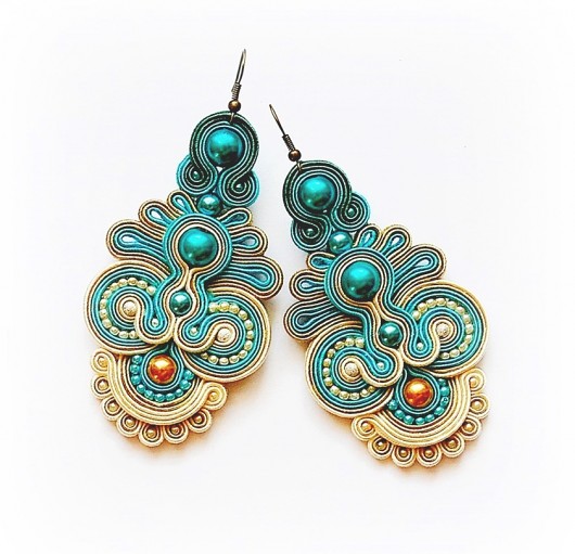 Kolczyki MOC TURKUSU sutasz soutache Decomama Decomama Jewelry