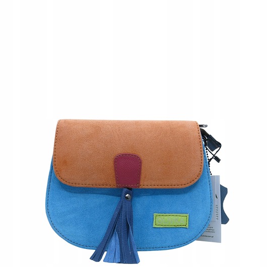 torby na ramię Torebka listonoszka zamszowa damska regulowany pasek kolorowa OLIVKA