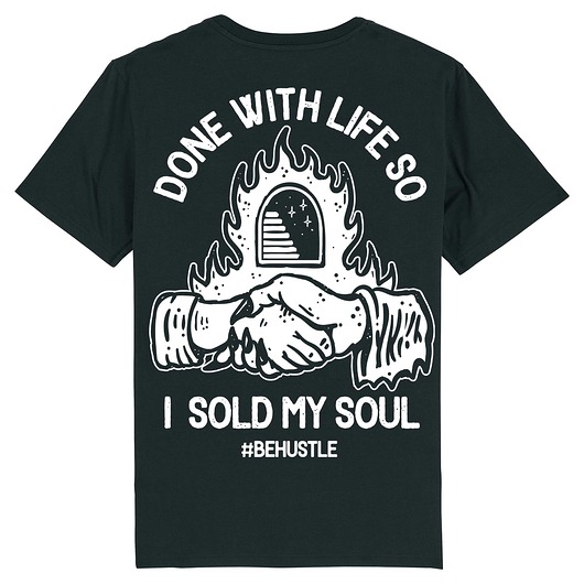 Koszulka czarna unisex - Sold My Soul BeHustle Apparel