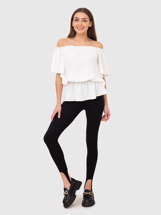 body damskie Bluzka z odkytymi ramionami w kolorze białym TA585 CREAM