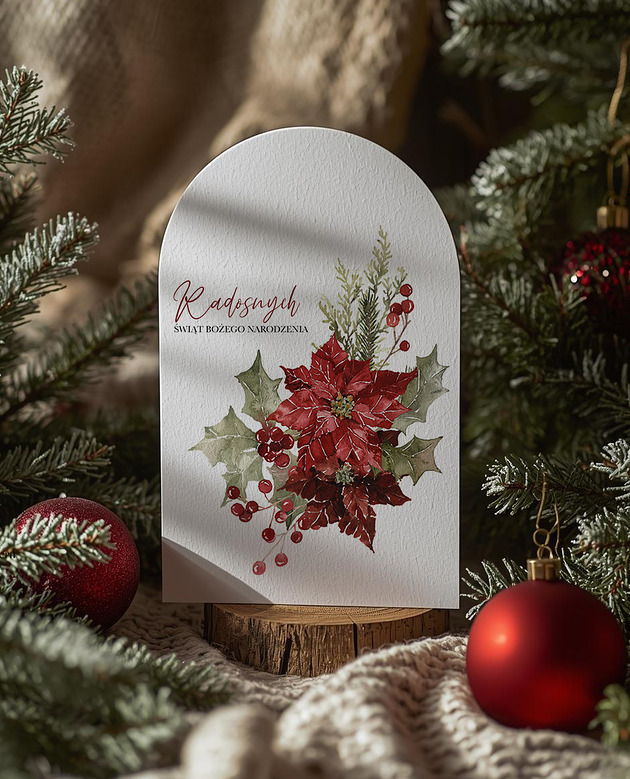 kartki świąteczne Kartka Świąteczna na Boże Narodzenie WŁASNE ŻYCZENIA W ŚRODKU