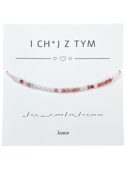 bransoletki na sznurku Bransoletka z alfabetem Morse Księżycowy, Rodonit