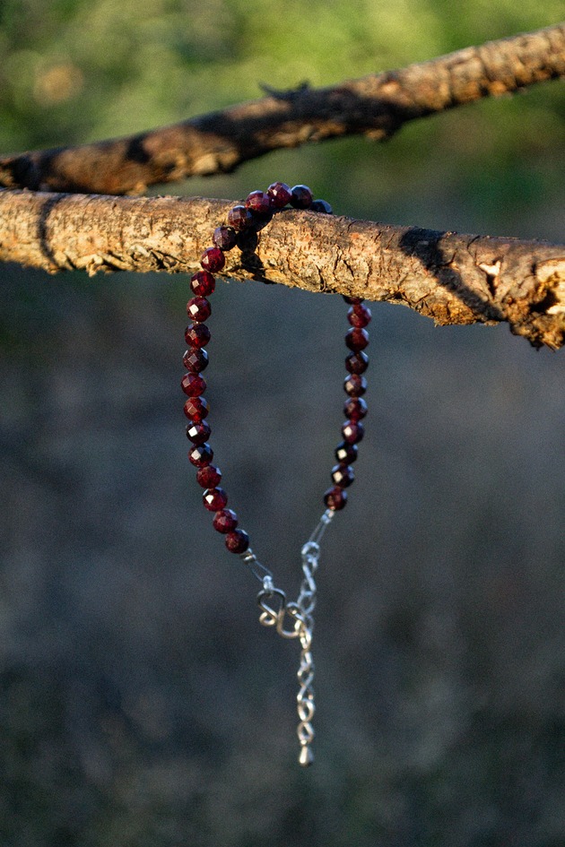 bransoletki wire wrapping Bransoletka miedziana z granatem