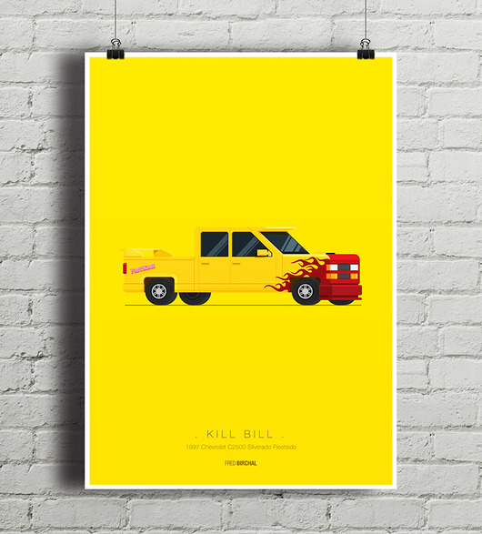 Kill Bill - Chevrolet Silverado - plakat A4 minimalmill