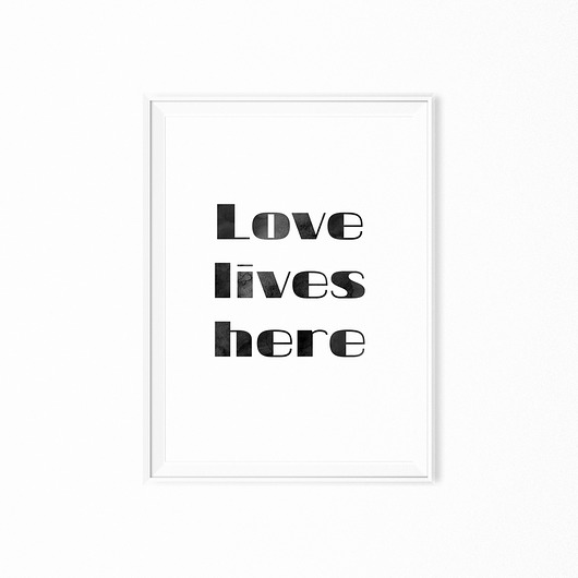 Plakat skandynawski Love lives here myscandi