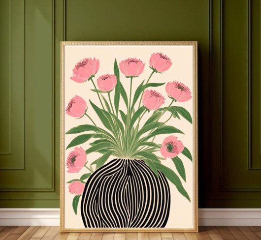 grafiki i ilustracje PLAKAT abstrakcyjny kwiaty Matisse kolorowy