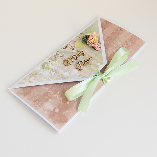kartki scrapbooking Kartka ślubna folder na pieniądze kieszonka