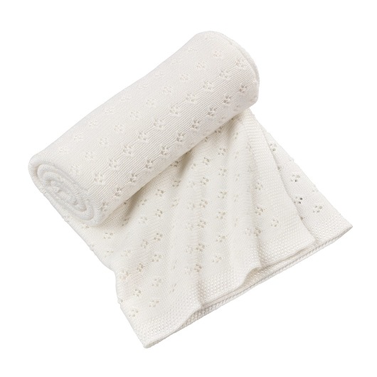Ażurowy kocyk bambusowy Biały Cotton & Sweets