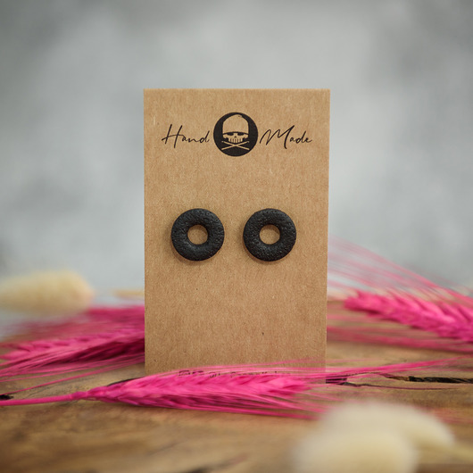 kolczyki z masy plastycznej Kolczyki Donuts - czarne