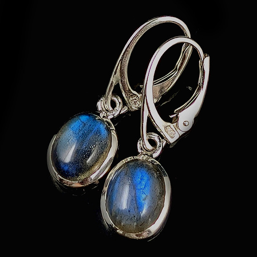 kolczyki srebrne Kolczyki srebrne klasyczne labradorytowe