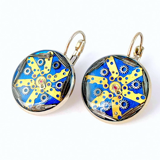 kolczyki srebrne Kolczyki srebrne MAŁE USZKO II (Blue)