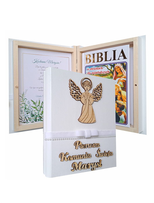 komunia - pozostałe Pamiątka Pierwszej Komunii  Świętej, Biblia,Perełki