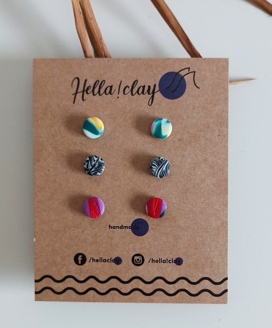 Minikolczyki 3pack Hellaclay