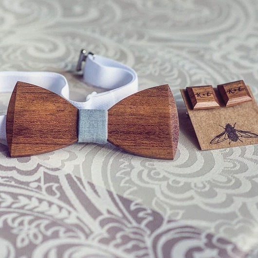 Drewniana poszetka do zestawu Elegant Light Grey MARACHIC