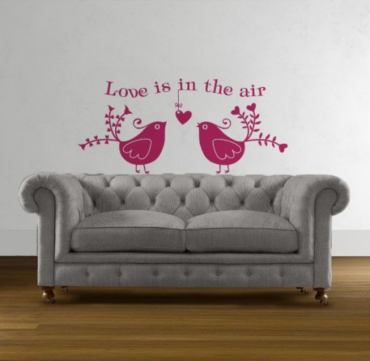 Love is in the air + ptaszki naklejka na ścianę Tulis