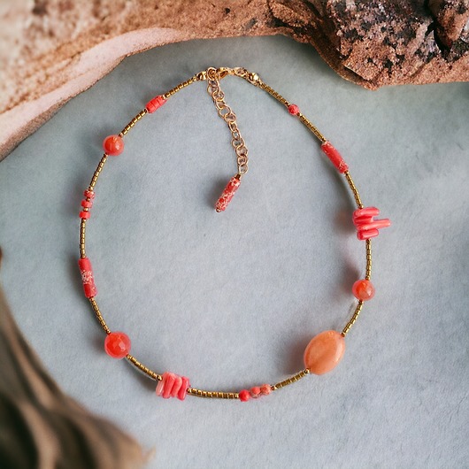 chokery Naszyjnik ORANGE : choker : summer collection : POMARAŃCZOWY NASZYJNIK