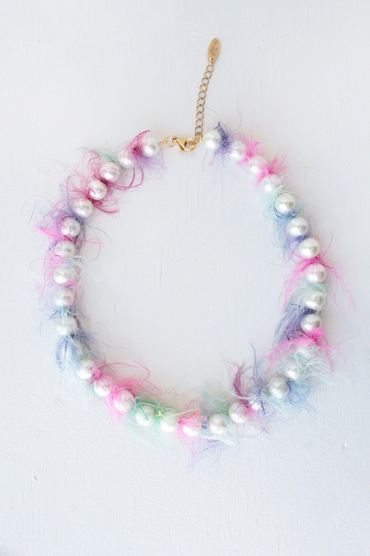 korale Naszyjnik RAINBOW PUFFY PEARLS