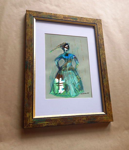 obrazy Kumoszka 1 - akwarela 16x24 cm unikat