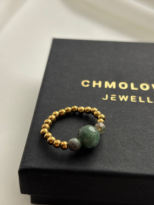 pierścionki elastyczne Pierścionek elastyczny Agat Zielony