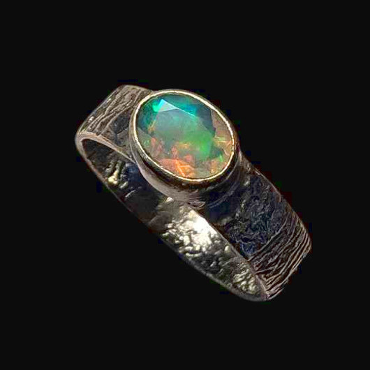 pierścionki srebrne Opal r. 23