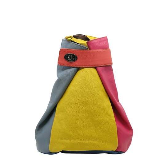 plecaki Plecak damski klasyczny skórzany kolorowy regulowane szelki kieszeń OLIVKA