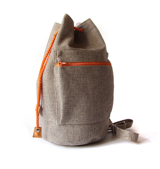  worek plecak - beige&orange - zamówienie elfagado