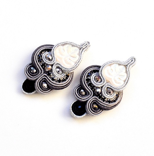kolczyki soutache Sutaszowe kolczyki SILVER