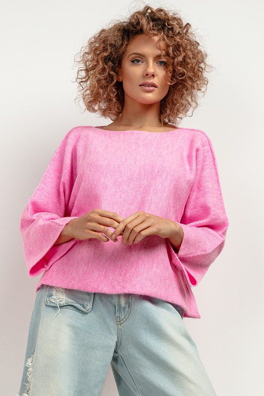 swetry damskie  Luźny sweter z szerokim rękawem, T418, one size