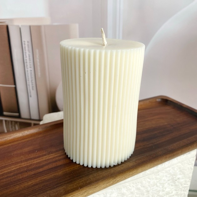 świeczniki i świece Świeca sojowa dekoracyjna walec "Geometric" 84x70mm