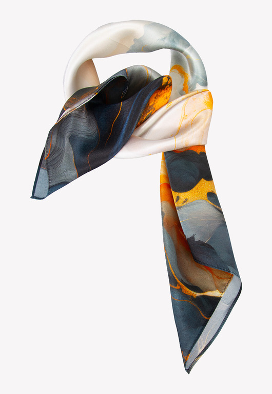 apaszki Średnia apaszka damska jedwabna w abstrakcyjny wzór  65cm x65cm