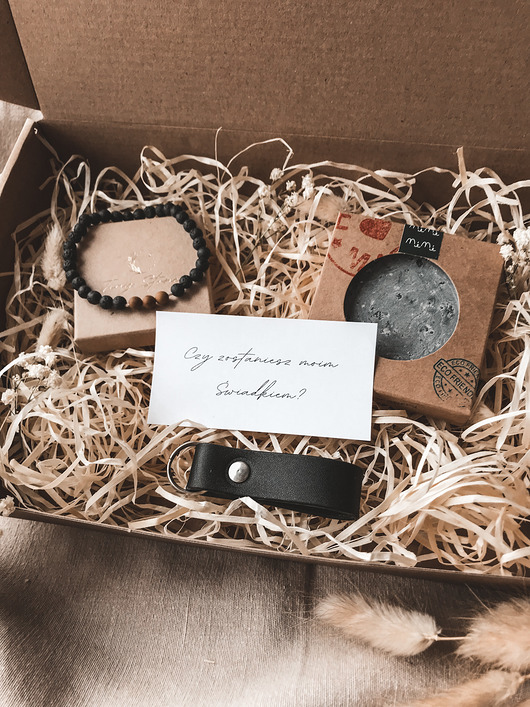biżuteria męska Box prezentowy, dla świadka, podziękowanie dla rodziców, chrzestny