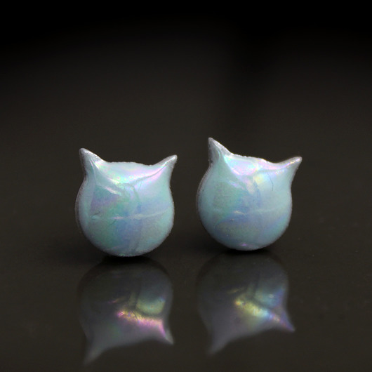 kolczyki ceramiczne Koty/stal chirurgiczna