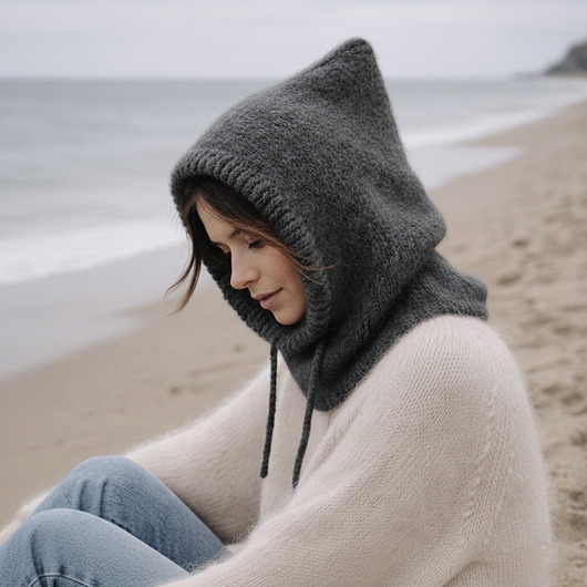 czapki damskie Delikatna balaclava kominiarka kaptur czapka alpaka jedwab ręczna robota kolory