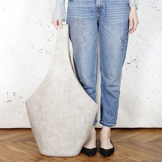 Short Boogi Bag beżowa / torebka hobo / boho hairoo