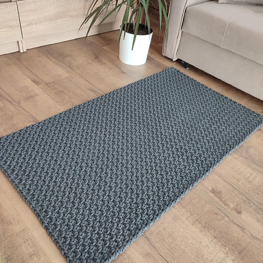 dywany Dywan prostokątny szydełkowy ze sznurka 90cmx130cm