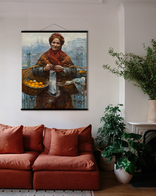 grafiki i ilustracje Duży obraz na płótnie - Pomarańczarka - Aleksander Gierymski