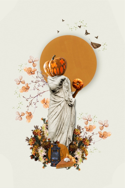 grafiki i ilustracje Plakat, kolaż Pumpkin Head