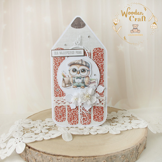 kartki scrapbooking Kartka kredka Zakończenie Roku Szkolnego, dla nauczyciela 11 GOTOWA