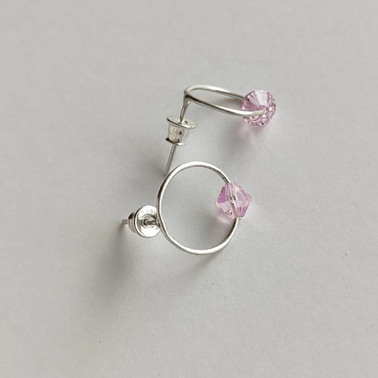 kolczyki z kamieniami Kolczyki OKRĄG