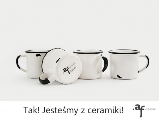 4 Małe Kubki Ceramiczne - Białe Agaf Design