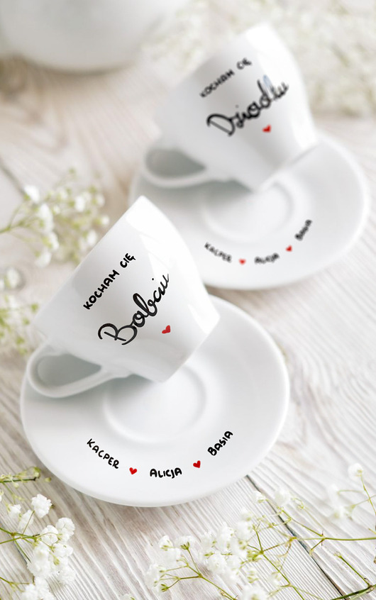 filiżanki Zestaw Filiżanek dla Dziadków  z Imionami Wnucząt