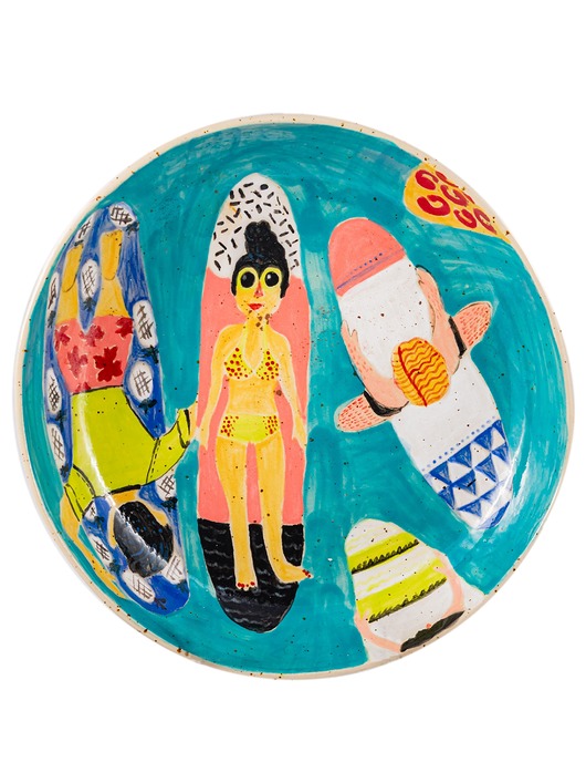 patery i talerze Półmisek ceramiczny z ręcznie malowaną ilustracją